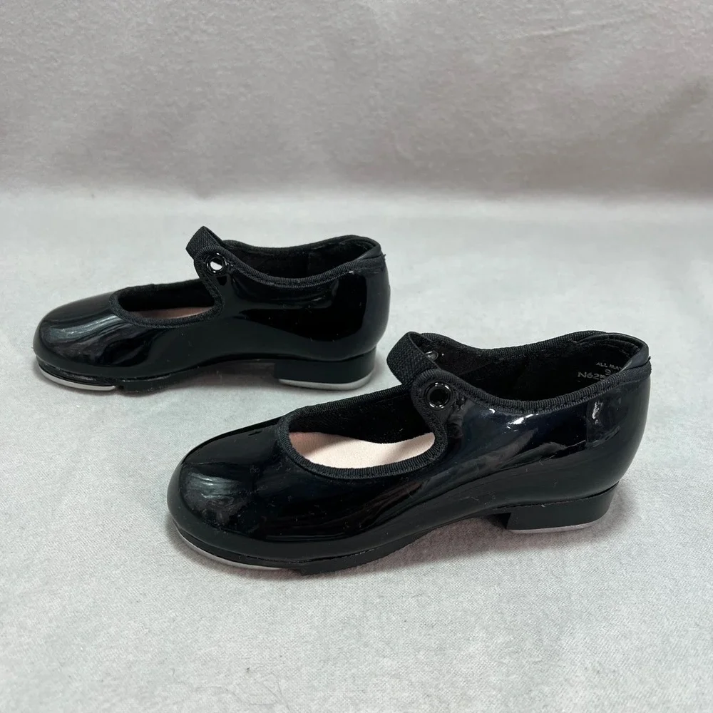 Capezio Jr. Tyette Tap Child Shoe Black Patent Leather Dance Mary Jane N625C 9M